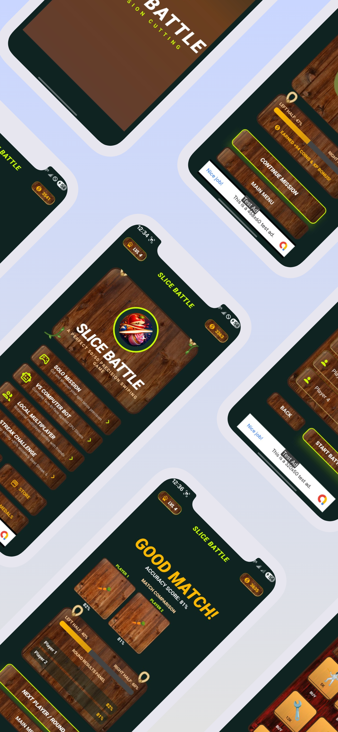 Slice Battle action gameplay with combo slices